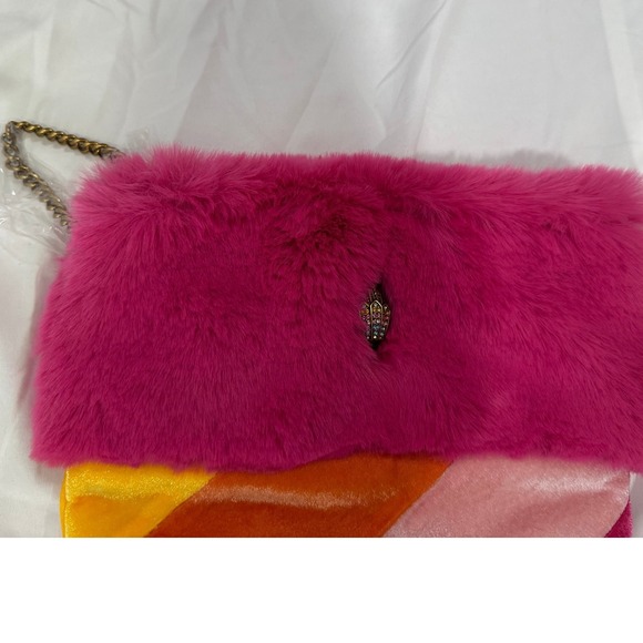 Kurt Geiger London Rainbow Velvet Faux Fur Christmas Stocking#230 - Picture 3 of 8